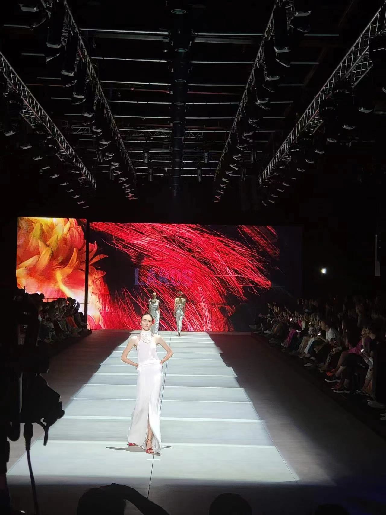 True color reproduction in action — models illuminated by Kingbird Lighting Leko profile lights.